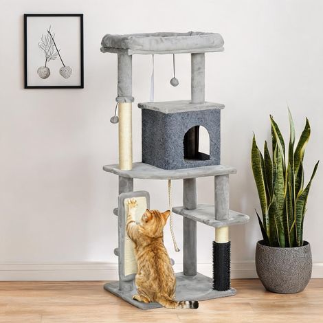 Arbre à chat gris Claro en aglomerado de Madera 55 x 44 x 132 cm (1/5)
