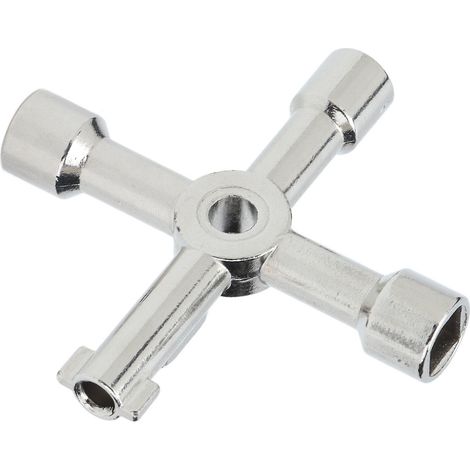 Clé utilitaire multifonctionnelle en alliage de zinc 4 en 1 pour vannes d'armoire (1/5)