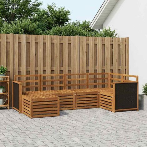 vidaXL Outdoor Sofa Set 5 pcs Natural Solid Acacia Wood (1/5)