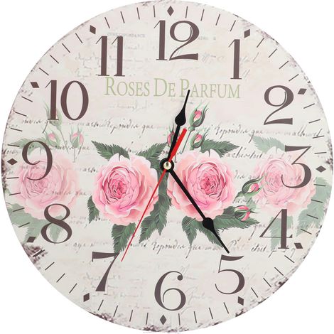 Leise und präzise Retro-Wanduhr aus Holz für Wohnzimmer und Schlafzimmer (1/5)