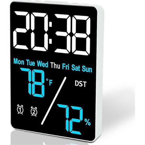 Digitales Thermometer-Hygrometer mit Wecker fürs Büro (1/5)