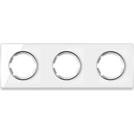 Plaque de finition OneKeyElectro Garda, horizontal, 3 postes, blanc (1/5)