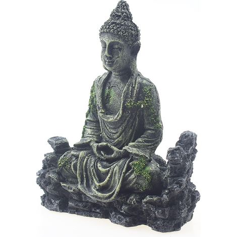 Buddha-Statue – EINNENFFER – Aquariendekoration – Umweltfreundliches Harz – 14 x 7 x 17,5 cm – Gewicht 0,3 kg (1/5)