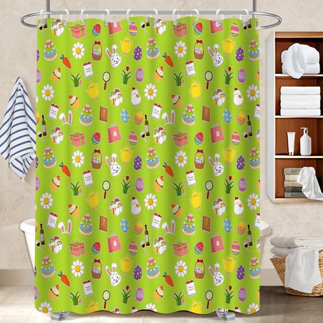 Rideau polyester pour douche 180x180 montage sans perçage rideau imperméable pour idéal location saisonnière (1/5)
