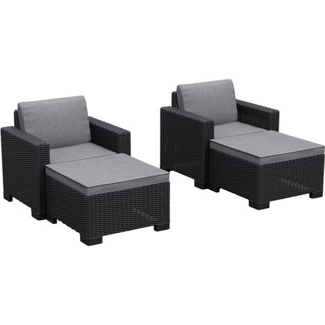 Keter 2 Seat California Balcony Deluxe Set In Graphite (1/5)