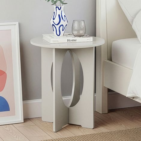Beistelltisch Podeldsvin rund 49x40 cm Taupe [en.casa]
