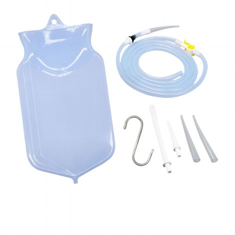 Kit de nettoyage du côlon en silicone 2L pour lavement intestinal à domicile (1/5)