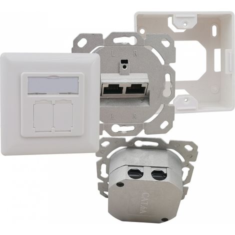 enchufe de red helos cat 6a 2 puertos alto rendimiento