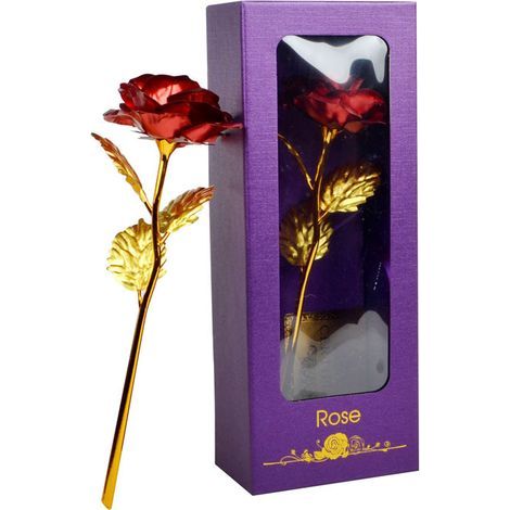 1PCS Cadeau Fete des Meres,Cadeau Maman Original,Cadeaux Fete des Mere,Cadeau Fetes des Meres,Idée Cadeau Fête des MèRes,24K Or Rose Eternelle,Idee Cadeau pour Maman,Cadeau Belle Mere,Cadeau Mere(Roug (1/5)