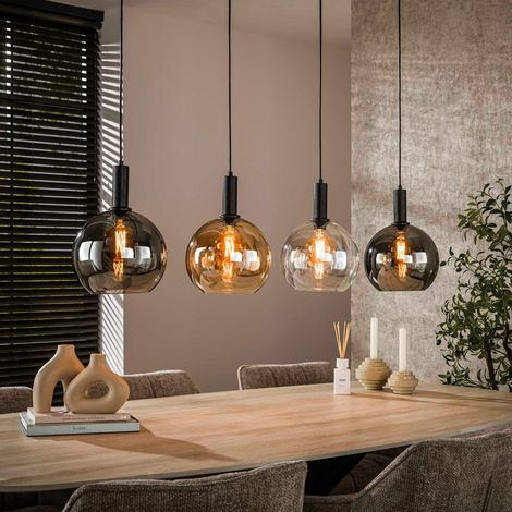 Suspension îlot cuisine 4 globes multicolores NOVA
