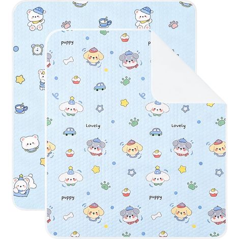 2 x Washable Incontinence Mattress Protectors 75 x 90 cm, Waterproof and Breathable Mattress Protector, Reusable Absorbent Sheet, High Absorption Leak-Proof Protection for All Ages (1/5)