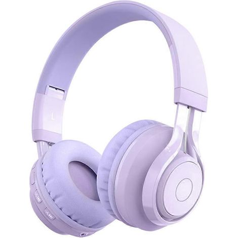 Bluetooth-5.0-Kopfhörer für Kinder mit Stereoklang, Farbe: Apricot/Rosa/Blauviolett (1/4)