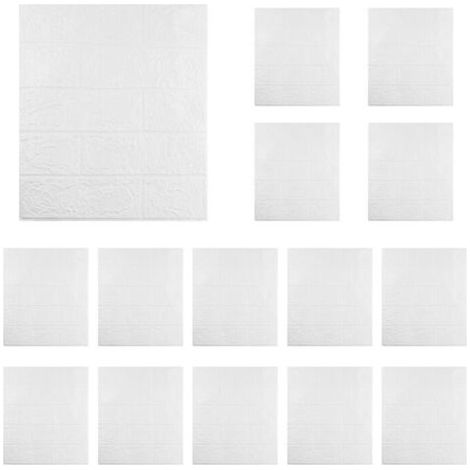 15 PièCes Auto-AdhéSif 3D Brique Autocollant Bricolage éTanche Mousse Papier Peint Chambre Cuisine Toit Plafond Fond Autocollants Muraux-A