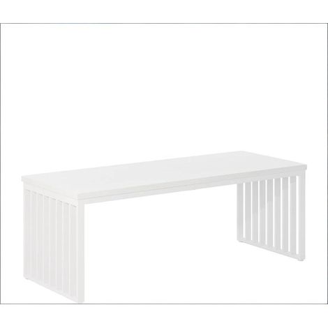 Bureau Double pour 2 Personnes avec Plateau Large et Pieds Réglables, en Métal et Bois, Blanc, pour Bureau Partagé (1/5)