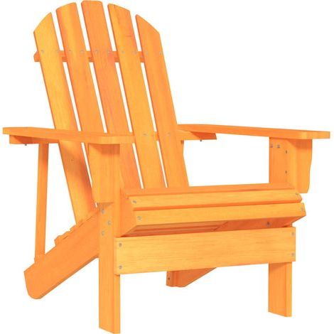Chaise de jardin Adirondack bois de sapin massif orange (1/5)