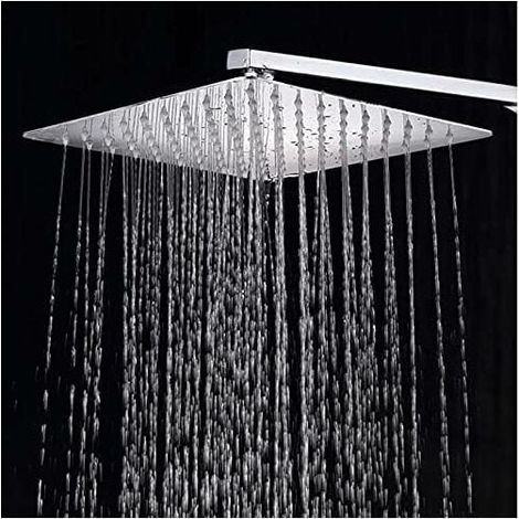Soffione doccia quadrato fisso da 10 pollici/25 cm, soffione doccia con diffusore fisso in acciaio inossidabile 304 cromato, accessori per il bagno FOREHILL (1/5)