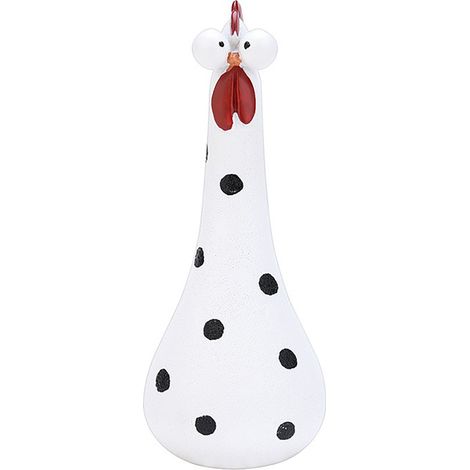 Figura decorativa de búho con cuello largo y ojos grandes, hecha de resina blanca (20 cm) – Decoración ecológica y creativa para jardines y patios. (1/4)