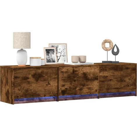 Maison Exclusive - Meuble TV Chêne fumé 165 x 34 x 40 cm Bois d'ingénierie