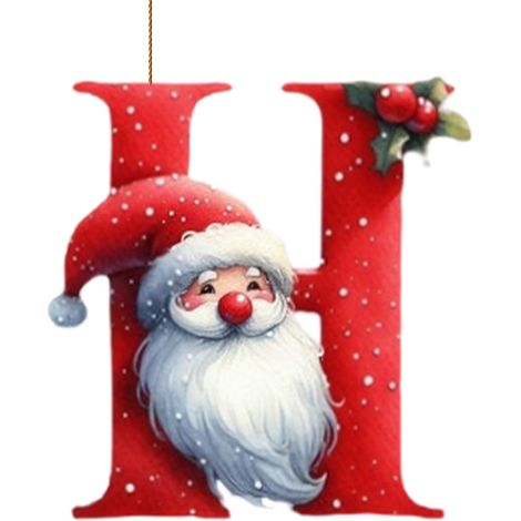 Ornement Lettre - Décoration Arbre De Noël En Bois Rouge - 26 Lettres Alphabetiques - Pour Maison Bureau Jardin - Lot De 1 (1/4)