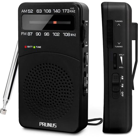 Radio Portable, J-166 AM(MW)/FM Petite Radio a Pile, Mini Radio de Poche avec Excellente Réception, Bouton de Réglage avec Indicateur de Signal, Transistor Radio(AA) (1/5)