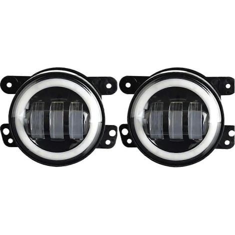 4-Zoll-LED-Nebelscheinwerfer mit Angel Eyes, 15000 lm, Ersatz-Autolampe, Tagfahrlicht, kompatibel mit Offroad-Fahrzeugen
