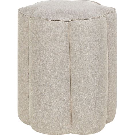 Puf moderno redondo tejido lino dormitorio sala de estar beige Tappen