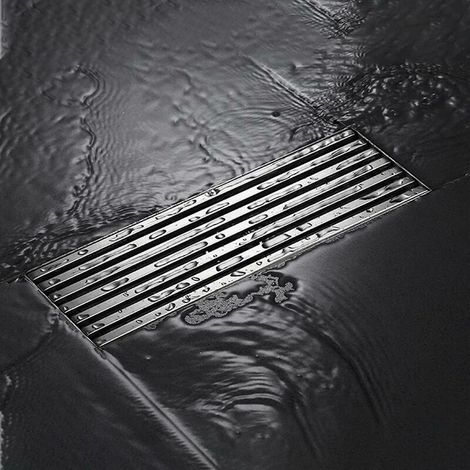 Siphon de Sol en Acier Inoxydable Drain de Plancher de Douche pour Balcon Cuisine Salle de Bain 1030CM