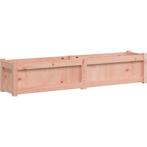 Jardinière bac lit surélevé plantes fleurs terrasse jardin 150 x 31 x 31 cm bois massif douglas marron