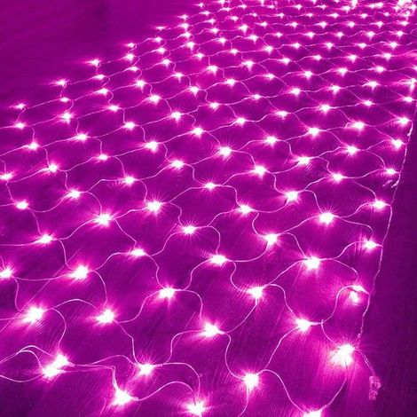 1x Guirlande lumineuse filet, 200 LED, 8 modes, IP44 étanche, câble transparent, pour jardin, Noël, mariage
