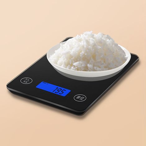 Balance de cuisine électronique à vision nocturne noire, idéale pour la pâtisserie et le café filtre, avec précision au gramme près. 2 piles AAA incluses.