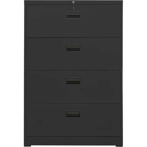 Maison Exclusive - Armario archivador de acero antracita 90x46x13