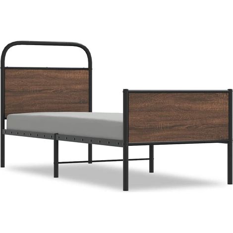 Maison Exclusive - Bettgestell ohne Matratze 80x200 cm Braun Eich (1/5)