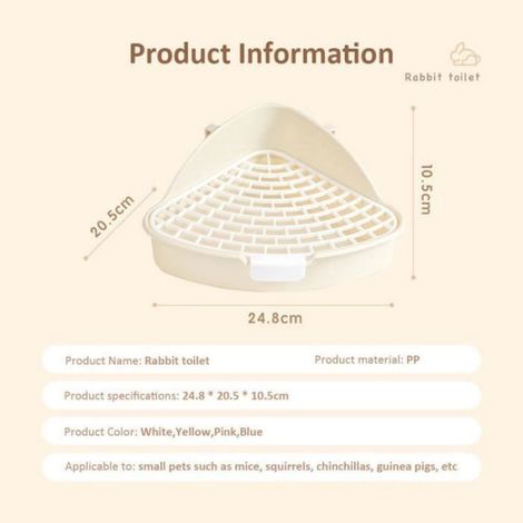 Bac À Litière - Plastique Durable - Fond Acier Inoxydable - Pour Lapins Et Petits Rongeurs - 1 Pièce (1/4)