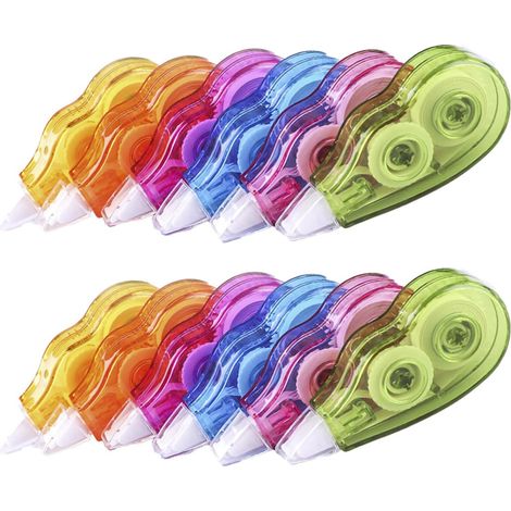 12 Pcs Correction Tape, Mini Blanc Correcteur pour Fournitures Scolaires et de Bureau