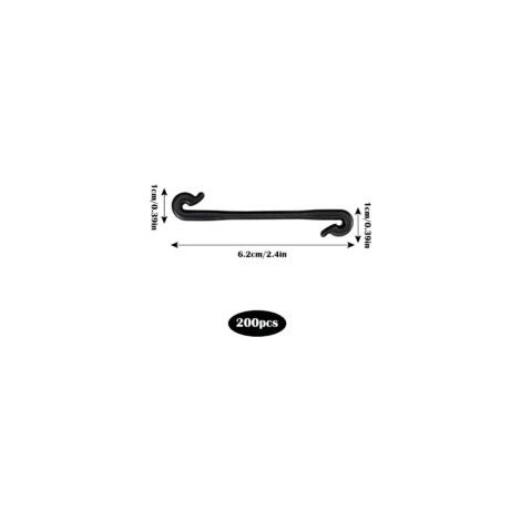 Clip per pomodori, morsetti per piante rampicanti, ganci di supporto per pomodori da 200 pezzi, clip per viti e uva, ganci per frutta e viti, attrezzi da giardinaggio (nero) - Crezuo