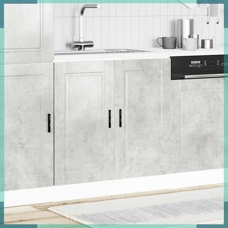 853931 Meuble bas pour évier Porto gris béton bois ingénierie (1/5)