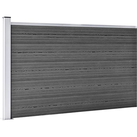 Panneau de clôture de Jardin,design simple WPC 175x105 cm Noir -59710 (1/5)