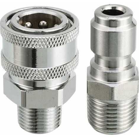 Kit adaptateur à connexion rapide pour nettoyeur haute pression, filetage mâle 9,5 mm, 5000 PSI  3/8'' Quick Connect Kit -Male-LIAIKI (1/5)