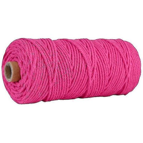 Cordon de macramé 3 mm 100 m, corde en coton torsadé à 4 brins, corde en coton naturel (beige) (d-583-a) CY (1/5)
