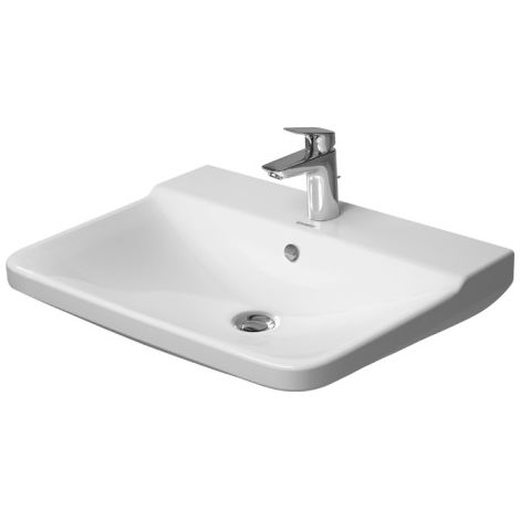 Lavabo DU P3 Comforts 600 mm avec trop-plein, avec flexible d'évacuation, 1 flexible d'évacuation, blanc (1/2)
