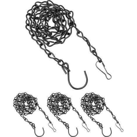 4 Pcs 90cm Chaînes Suspendues, Chaînes de Paniers Suspendus, pour l'extérieur en plaçant des nichoirs, des paniers de Plantes (1/4)