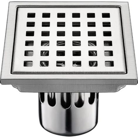 Ulisem Piletta di scarico per pavimento del bagno in acciaio inox multi-specifica antiodore antiriflusso per cucina argento 11 cm x 11 cm (1/5)