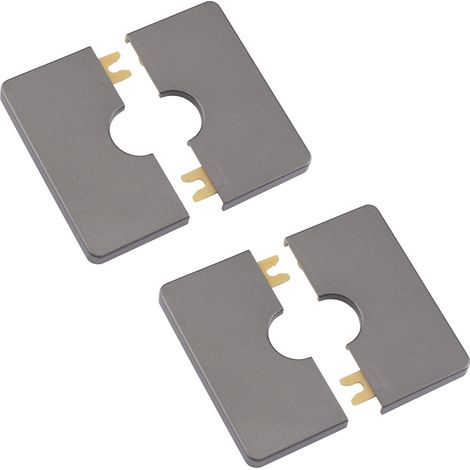 Couvre-tuyaux muraux, 2 pièces en plastique ABS, plaques d'escutcheon carrées autocollantes, couvre-tuyaux décoratifs pour tuyau de douche de 22 mm de diamètre, décoration (gris) (1/5)