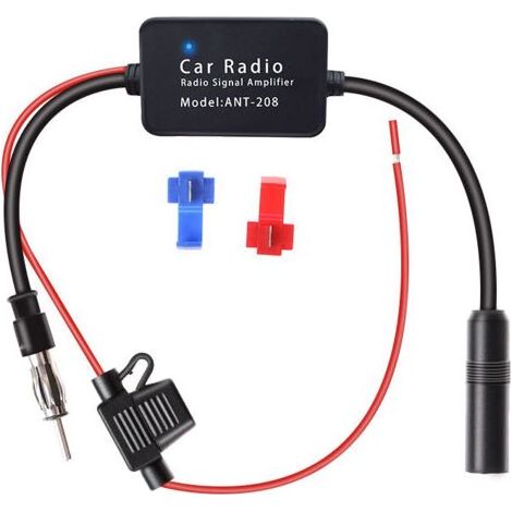 Amplificateur De Signal D'autoradio, Amplificateur De Signal FM De Propulseur D'antenne, Amplificateur Signal D'antenne Radio Adaptateur, Réception Booster Gain à Faible Bruit (1/5)