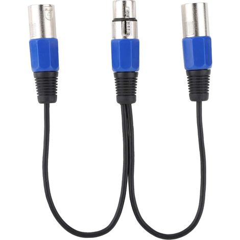 Câble Répartiteur XLR Femelle vers Double Mâle en Y 0. Cordon Adaptateur pour Microphone Mélangeur Amplificateur Haut-Parleur avec Fil blindé Prise en Alliage de Zinc (1/5)