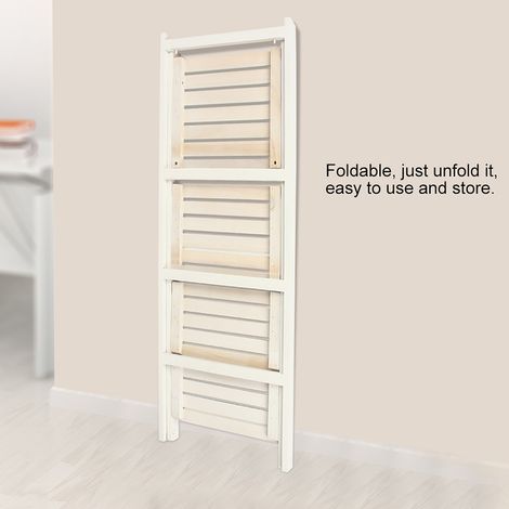 Étagère échelle à 4 niveaux, présentoir, bibliothèque, support de rangement pour plantes et fleurs (blanc) (1/5)