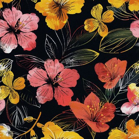 Tela decorativa para exteriores Oxford - Motivo floral I DX5281 (1/5)