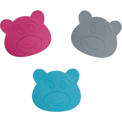 Set de 6  figuras antideslizantes para ducha o bañera PVC TEDDY 11,5X8,5cm Multicolor Spirella