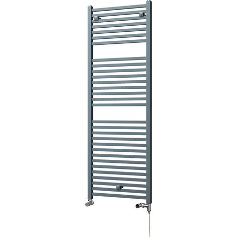 Todi - Anthracite Dual Fuel Towel Rail H1420mm x W500mm Standard - Straight (1/3)