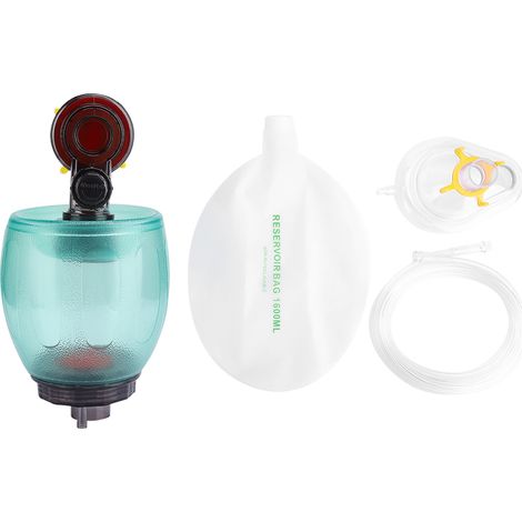 Masque de réanimation manuel PVC vert pour enfants - Outil d'urgence respiratoire simple (1/5)